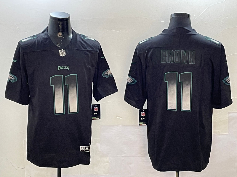 Men Philadelphia Eagles #11 Brown black 2025 Nike NFL jersey style 007->philadelphia eagles->NFL Jersey
